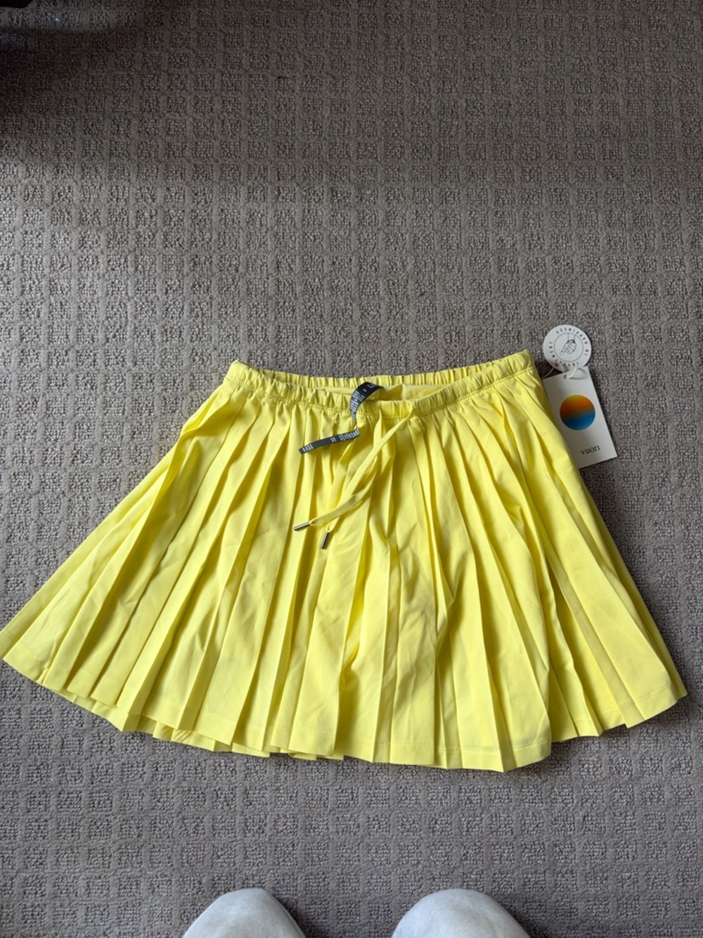 NWT Yellow Pleated Women's Skirt Drawstring Waist